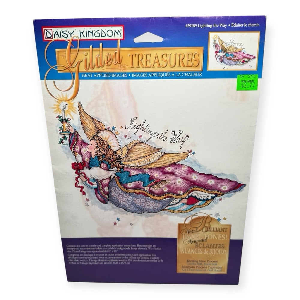 1996 Daisy Kingdom Gilded Treasures Iron On Transfer Angel Goose #39189 NOS